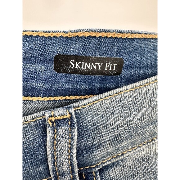 Judy Blue Jeans Womens 1XL Pants Skinny Stretch Red Plaid Buffalo Distressed - Picture 6 of 12